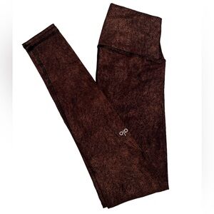ALO Brown/Burgundy Metallic High Waisted EUC Full Length Glitter Leggings XS